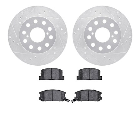 Dynamic Friction Co 7502-76035, Rotors-Drilled and Slotted-Silver with 5000 Advanced Brake Pads, Zinc Coated 7502-76035
